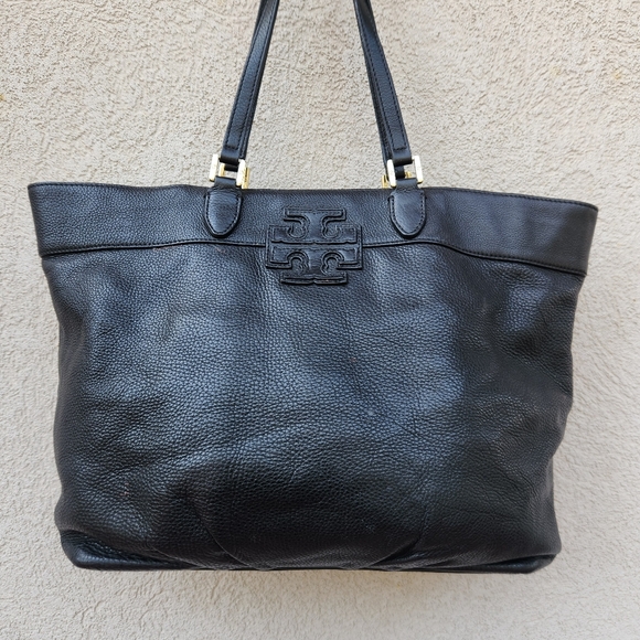 TORI BURCH Michele Tote Shoulder Bag Large Double Handle Pebbled Leather - Picture 2 of 11